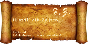 Huszárik Zajzon névjegykártya
